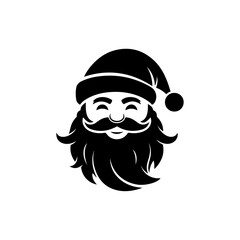 Santa Claus face with beard and hat
