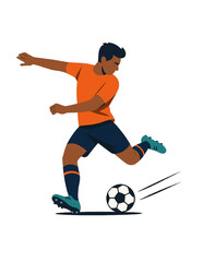 Obraz premium Vector illustration of soccer player kicking a ball