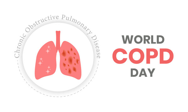 World COPD Day Awareness Banner | Lung Health & Respiratory Care Vector Illustration