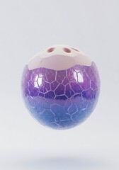 Geometric sphere design with pastel gradient and cracked texture