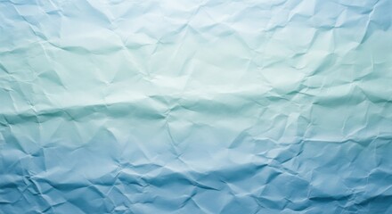 Soft Blue and Teal Gradient Crumpled Paper Texture Background with Subtle Shadows and Highlights