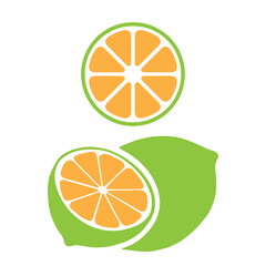Orange & Lime Citrus Pair Vector – Fresh Citrus Combination Illustration
