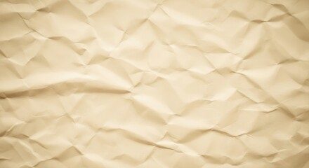 Textured Beige Crumpled Paper Background with Dramatic Shadows and Highlights