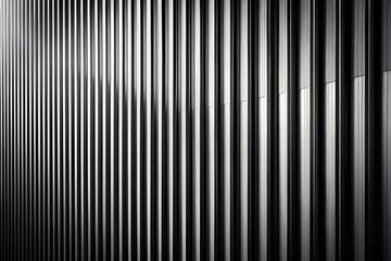 Obraz premium Close up of a corrugated metal wall with vertical lines creating a modern and industrial background