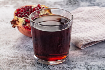 Sweet vitamin pomegranate juice glass