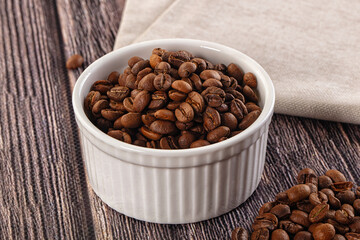 Roasted brown araboca coffee beans