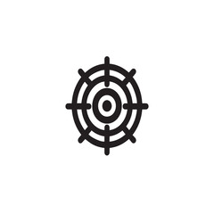 "Minimalist Target Destination Silhouette Icon for Goal and Navigation Concept"