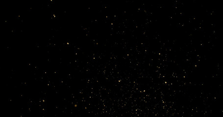 Detailed wave of airborne clay dust swirling in chaotic motion, captured in freeze  motion. Dramatic natural explosion of earthy particles on black background.