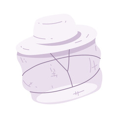 Pixelated Illustration Of A Pale Lavender Beekeeping Hat Isolated On A Transparent Background
