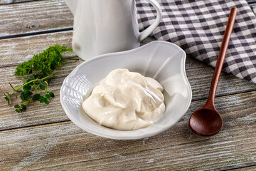 White organic natural cream sour