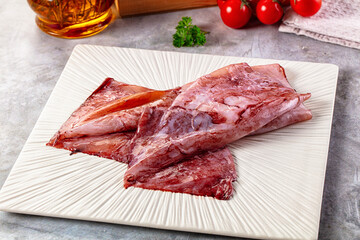Raw fresh calamari for cooking