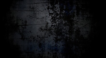 Dark and Textured Wall with Faded Paint and Grunge.
