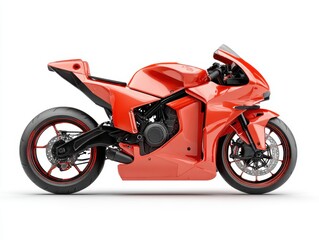 Fototapeta premium Sleek Red Sportbike Studio Shot