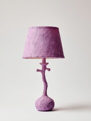 Textured Purple Table Lamp on Light Background