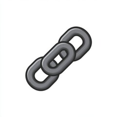 Obraz premium Three Gray Metallic Chain Links Pixel Art Illustration