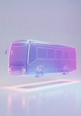 Illustration of a transparent bus against a gradient background