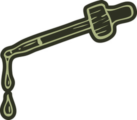 Serum Dropper Illustration — Organic Skincare Product Doodle