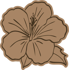 Hibiscus Flower Illustration — Tropical Spa Floral Doodle