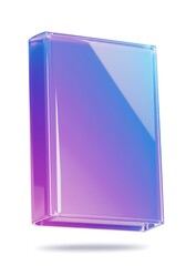 Illustrative rendering of a translucent book with vibrant color gradients on white