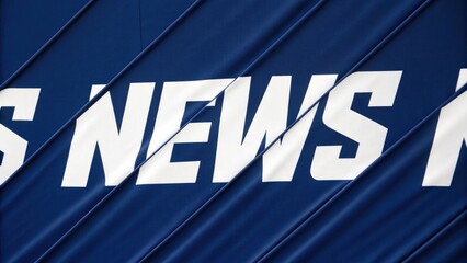 News Headline in White on Blue Textured Diagonal Surface
