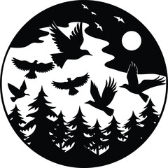 Obraz premium Abstract pattern of geometric shapes and lines in gradient hues of blue and purple isolated on transparent background