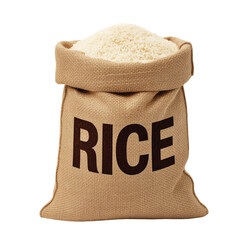 bag with Rice on transparent background 