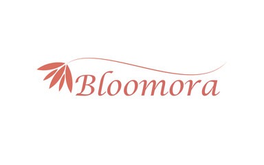 Elegant Bloomora logo design for branding and marketing, perfect for floral shops, beauty brands, or organic products promoting natural beauty and blooming essence