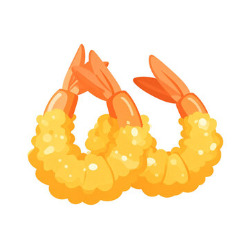 Shrimp Tempura Icon Isolated on White Background
