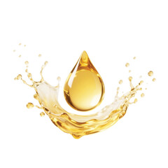 golden drop falling into the water