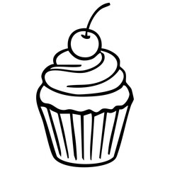 Cupcake with frosting and cherry on top