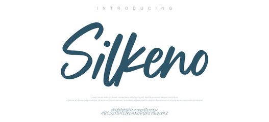 Modern signature script font. Elegant Signature Font. Best Alphabet Beautiful Calligraphy Signature Font. vector illustration