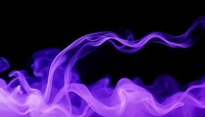Ethereal purple smoke wisps swirl against a stark black backdrop,  atmospheric,  lavender