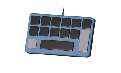 blue pc keyboard with black button