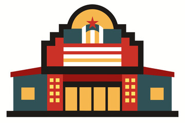 Illustration of a building with geometric design