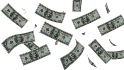Money Rain Falling Hundred Dollar Bills in a Downpour of Wealth and Success