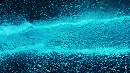 abstract blue 3D futuristic old wet asphalt, glowing neon energy cracks light pink cyan purple smoke rising from cracks, puddles shimmering ultra-realistic cyberpunk black background, 4K animation - Powered by Adobe