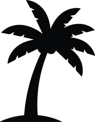 Vector silhouette palm tree tropical summer beach illustration