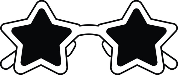 Fun star shaped sunglasses vector illustration scalable graphic eps file