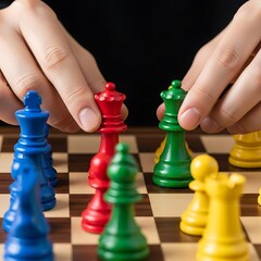 Colorful Chess Game - Strategy and Competition in Play.