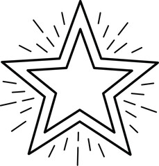 Hand drawn starburst vector illustration simple outline shape scalable eps graphic