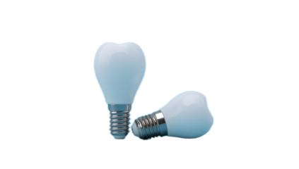 Dental Concept Tooth-shaped Light Bulbs Illuminate Oral Health