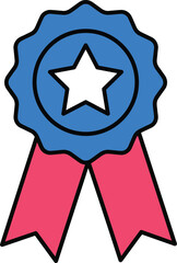 Star award ribbon vector illustration for recognition and achievement scalable eps icon