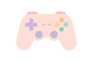Cute Pastel Gamepad Controller Flat Vector Illustration