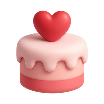 PNG Heart-topped cake illustration.