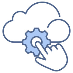 Cloud Management Blue Icon