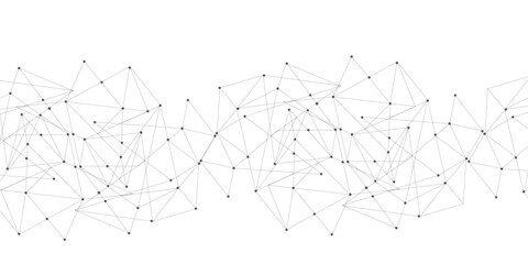 Technology abstract white digital background of connected dot with black line .many squares and rectangle shapes .Internet connection network high digital technology with connecting points and