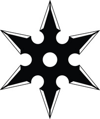 Sharp star shuriken vector illustration scalable icon for ninja and martial arts designs