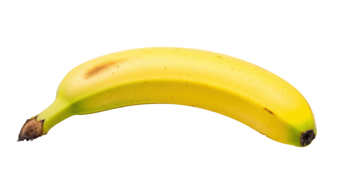 A ripe banana on a white background.