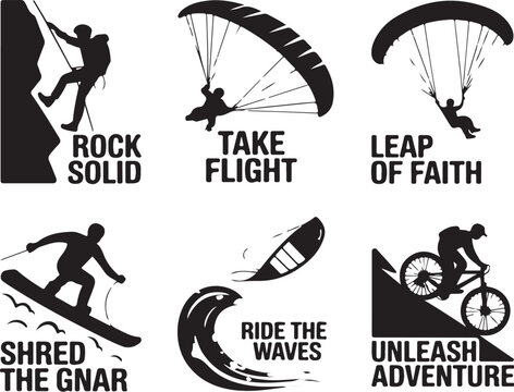 Extreme sports icons inspire adventure and bold action