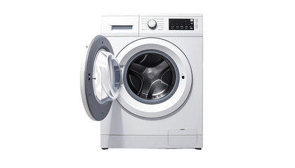 High-quality washing machine PNGs featuring modern front-load and top-load designs, metallic finishes, and realistic appliance details — perfect for home appliance ads, electronics catalogs, laundry r
